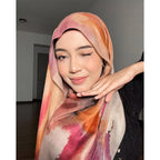 Watercolour Floral Hijab - Soft Chiffon Blend